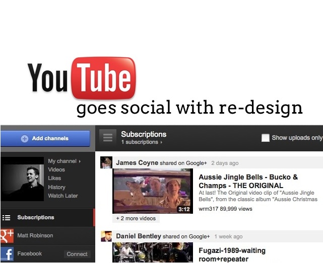 YouTube goes social with new design&nbsp;update